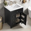 TiramisuBest 24" Black Bathroom Vanity with Sink, MDF & Rubberwood Construction, 3 Drawers & Cabinet with Adjustable Shelves - 2 of 4