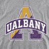 University at Albany Official Distressed Primary Adult Pull-Over Hoodie, Athletic Heather - 2 of 4