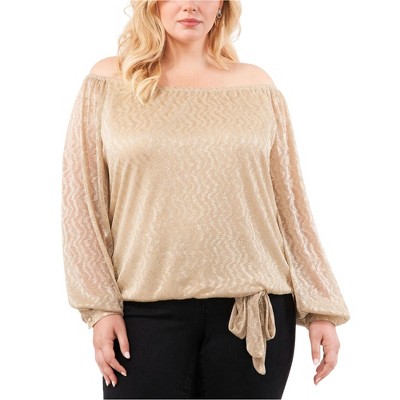 Vince Camuto Womens Tie Off the Shoulder Blouse
