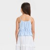 Girls' Peplum Gauze Tank Top - Cat & Jack™ Blue - 2 of 3