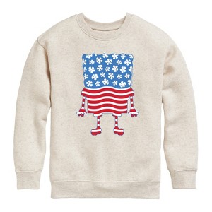 Boys' - SpongeBob SquarePants - Silhouette Stars Stripes Graphic Long Sleeve Fleece Sweatshirt - 1 of 4