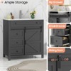 Bathroom Vanity, Vintage Vanity Cabinet with Ceramic Sink, Faucet & Drain - 4 of 4