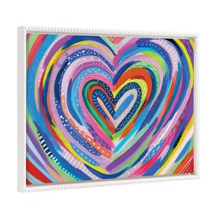 Kate & Laurel All Things Decor 18"x24" Sylvie Beaded EV Heart Burst 1 Framed Canvas by EttaVee White - 1 of 4