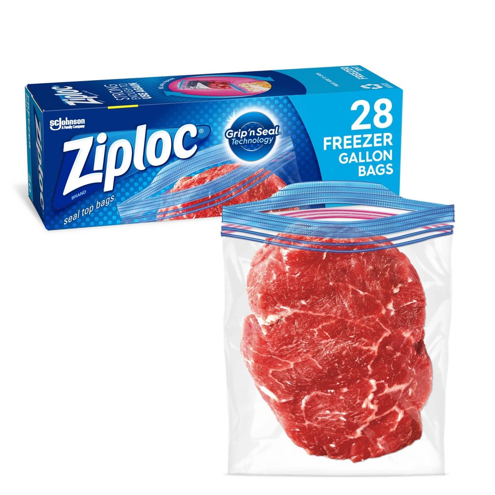 Ziploc Freezer Gallon Bags with Grip 'n Seal Technology - 28ct