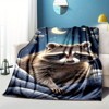 Lomsoe Cute Christmas Raccoon Print Flannel Blanket - All Seasons Soft and Warm Throw Blanket for Bed, Napping, Camping, Travel, Office - 4 of 4