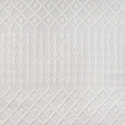 Ivory Geometric Diamond Synthetic 5' Square Indoor/Outdoor Rug