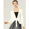 INSPIRE CHIC Women's Tie Front Long Sleeve Crop Ruffle Knit Cardigan Sweaters - 3 of 4