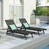 GDFStudio Simon Outdoor Aluminum and Mesh Armless Adjustable Chaise Lounge (Set of 2) - 2 of 4