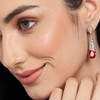 SOHI Women's Red  Teardrop Stone Drop Earrings - 3 of 3