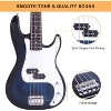 Glarry Electric Bass Guitar Full Size 4 String Rosewood Basswood Fire Style Exquisite Burning Bass ,Dark Blue - 4 of 4