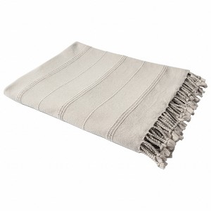 Green Woven Cotton Striped Throw Blanket - 1 of 4