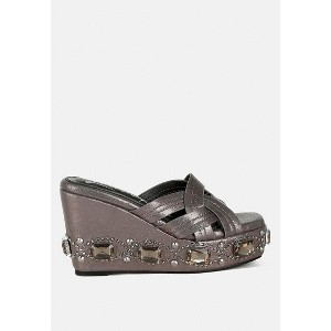 Blistronic Chunky Diamante & Rhinestone Cut-Out Sandals - 1 of 4