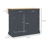 NicBex Mobile Kitchen Island Cart Morden Kitchen Carts on Wheels with Storage, 2 Cabinets Doors and 2 Drawer for Kitchen - 2 of 4