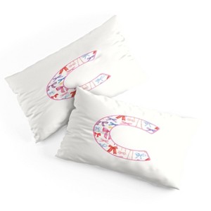 Deny Designs King April Lane Art Fancy Bow Monogram C Microfiber Printed Pillow Sham - 1 of 3