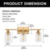 DORESshop 24 in. 3-Light Industrial Gold Vanity Light Fixtures for Bathroom with Clear Glass Shades - 4 of 4