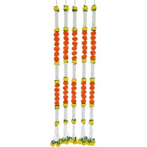 Store Indya Marigold Garland Flower Strings 5 Ft Each X 5 Pcs (Design 1) - 1 of 4