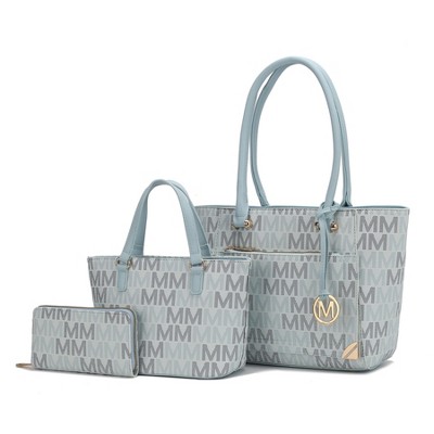 MKF Collection Lady II M Signature Large Tote, Small Tote & Wallet Set Vegan Leather, Stylish Women’s Handbag M Design by Mia K