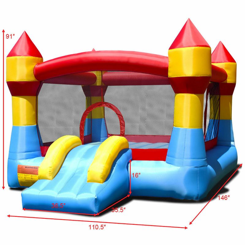 Costway Kid Inflatable Bounce House Castle Moonwalk Playhouse Jumper Slide, 2 of 11