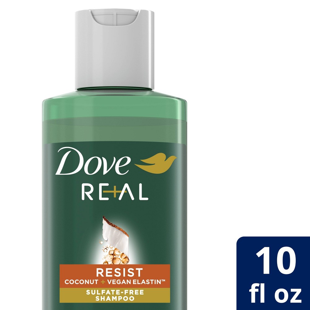 Photos - Hair Product Dove Beauty Real Resist Coconut & Vegan Elastin Sulfate-Free Shampoo - 10