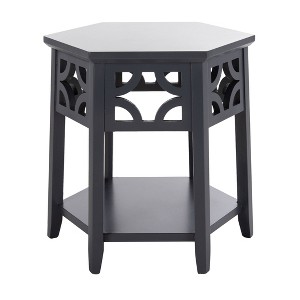 Connr Hexagon End Table - Charcoal Gray - Safavieh , Dark Gray