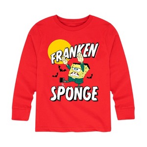 Boys' - SpongeBob SquarePants - Franken Sponge Long Sleeve Graphic T-Shirt - 1 of 4