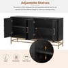 Rattan Cabinet, Sideboard Buffet Cabinet with 2 Adjustable Height Shelf, Metal Handle and Legs, 220 Lbs Weight Capacity, Retro Accent Storage Cabinet - 2 of 4