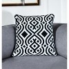 HomeRoots 20" Black and White Geometric Cotton Throw Pillow - 2 of 4