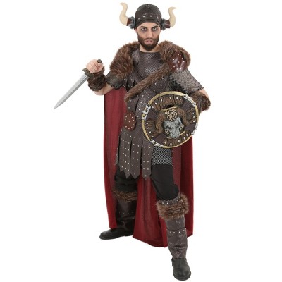 HalloweenCostumes.com 2X  Men  Plus Size Legendary Viking Warrior Costume, Brown/Red
