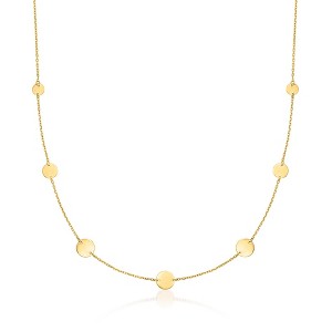 Pure Collection by Ross-Simons Italian 14kt Yellow Gold Multi-Size Disc Station Necklace - 1 of 4