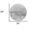 Gray and White Abstract Non Skid Area Rug - 3 of 4