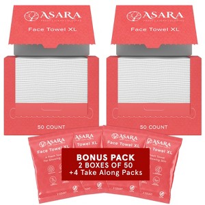 Asara Disposable Face Towel XL Facial Wipes Makeup Remover - Organic Vegan Biodegradable Face Towels - 1 of 4
