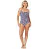 Women's Shibori Geo Twist Front Shirred One Piece Swimsuit - 4 of 4