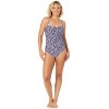 Women's Shibori Geo Twist Front Shirred One Piece Swimsuit - image 4 of 4