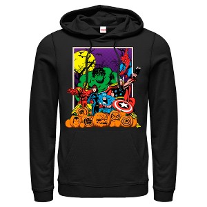 Men's Marvel Halloween Avengers Scene Pull Over Hoodie - 1 of 4