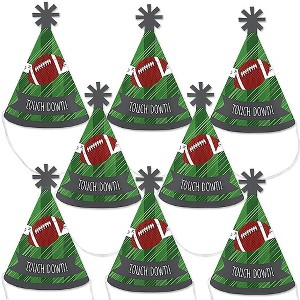 Big Dot of Happiness End Zone - Football - Mini Cone Baby Shower or Birthday Party Hats - Small Little Party Hats - Set of 8 - 1 of 4