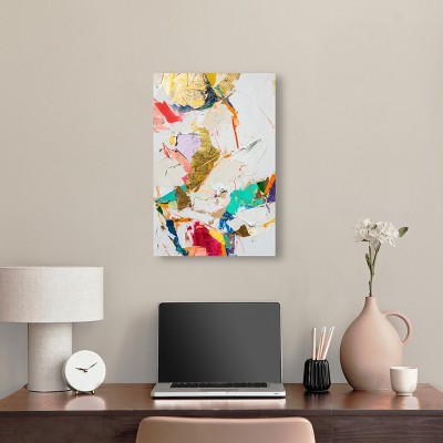 Bright Prism Gold and Multicolor Abstract Canvas Wall Art