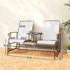 Outdoor 2-Person Glider Bench, Outside Glider Swing Chair Loveseat with Table, Steel Frame - 3 of 4