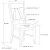 Kings Brand Furniture - Howell Wood Dining Upholstered Chairs, Brown/Blue (Set of 2) - 2 of 3