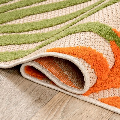 Multi Tropical Floral Synthetic Indoor/Outdoor Area Rug 8' x 10'