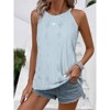 Women's Sleeveless Halter Tank Tops Eyelet Textured Casual Loose Lightweight Cami Shirts Blouse - 4 of 4