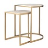 Uttermost Lindon Travertine Nesting Tables Set of 2 – Round Marble Tops with Sleek Iron Bases for Modern, Space-Saving Style - 3 of 4