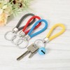 Unique Bargains PU Leather Circle Decoration Keychain for Bags Wallet 4 Pcs - 3 of 3