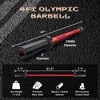 4FT Barbell Weight Bar, 500lbs Capacity Straight Weight Bar for Weightlifting and Power Lifting, Workout Barbell Fit 2'' Standard Weights - 2 of 4