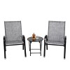 GDFStudio Regan Outdoor Breathable Fabric 3 Piece Patio Chair Set  with Foldable Coffee Table - 2 of 4