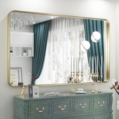 Keonjinn Framed Wall Mirror, Modern Rectangular Bathroom Vanity Mirror, Wall Mounted