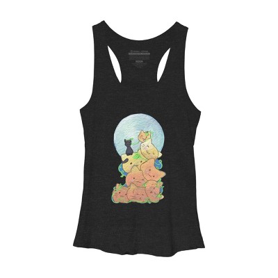 Women's Design By Humans Cat Pumpkin Pile By AwkwardDragon Racerback Tank Top