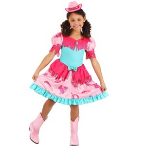 HalloweenCostumes.com Kid's Pink Cowgirl Costume | Pastel Pink Kids Cowgirl Costume Dress for Halloween and Dressup - 1 of 4