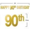 Beistle Gold Foil Happy "90th" Birthday Streamer, 7¾" x 5', Pack of 2 - 2 of 4