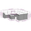 vidaXL Patio Sofa Set with Cushions Outdoor Furniture 9 Piece Poly Rattan - Gray - 3 of 4