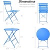 SEVOBAL 3-Piece Set Folding Bistro Table and Chairs Weather Resistant Conversation for Bistro Balcony Porch Yard Garden Indoor, Blue, 38.3"*24"*6.7" - 3 of 4